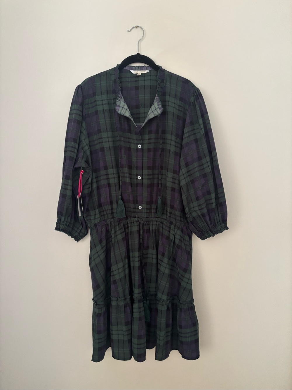 Simply Southern Plaid Tiered Shirt Dress